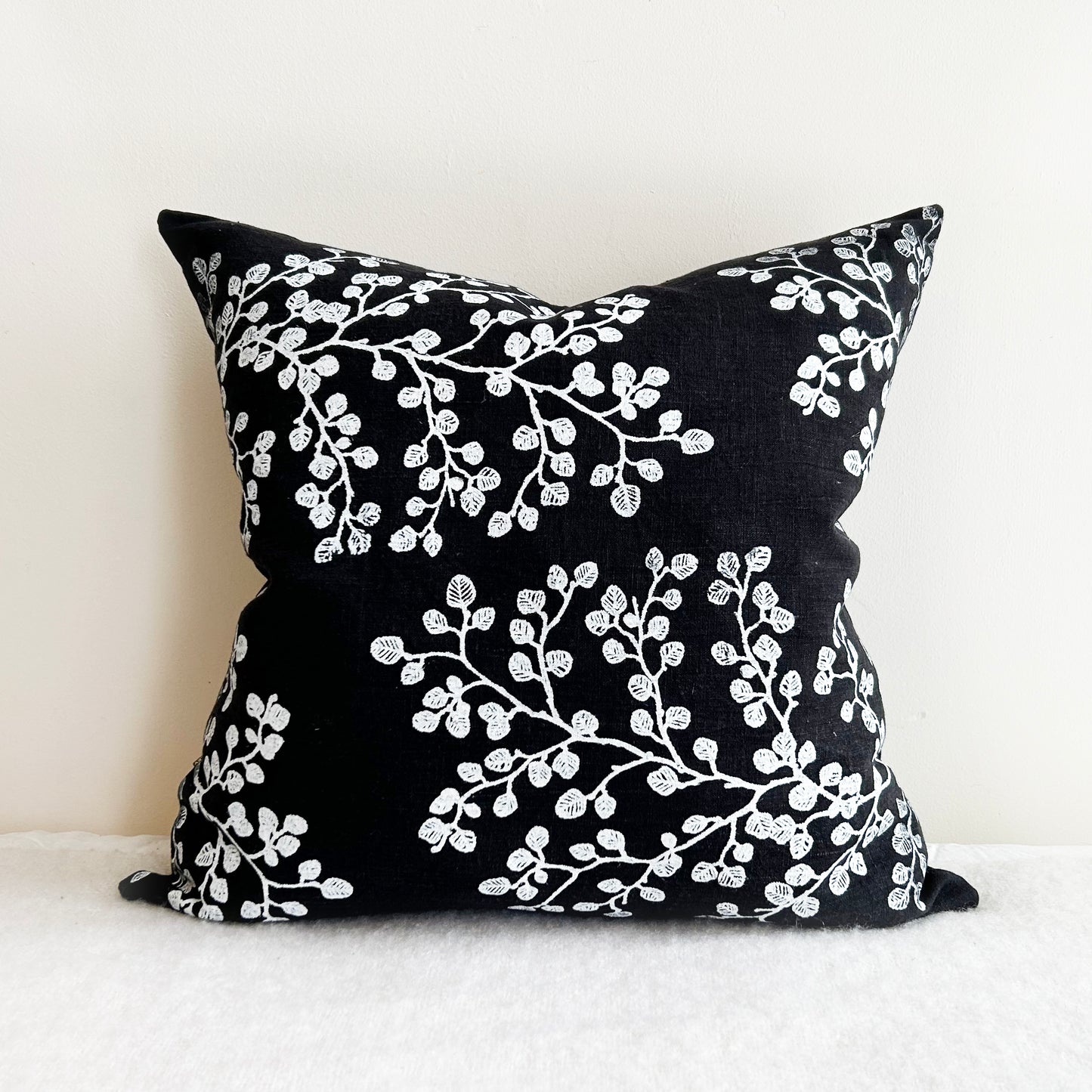 Hand printed ‘fagus’ cushion