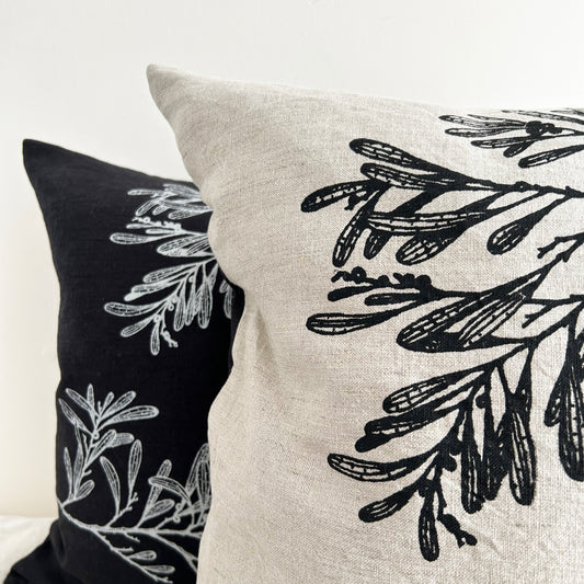 Hand printed ‘Tasmanian Blackwood’ cushion