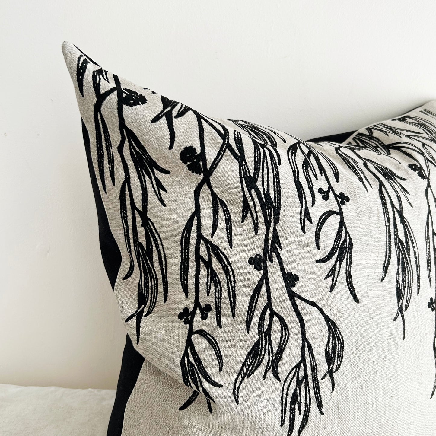 Hand printed 'Eucalyptus' cushion