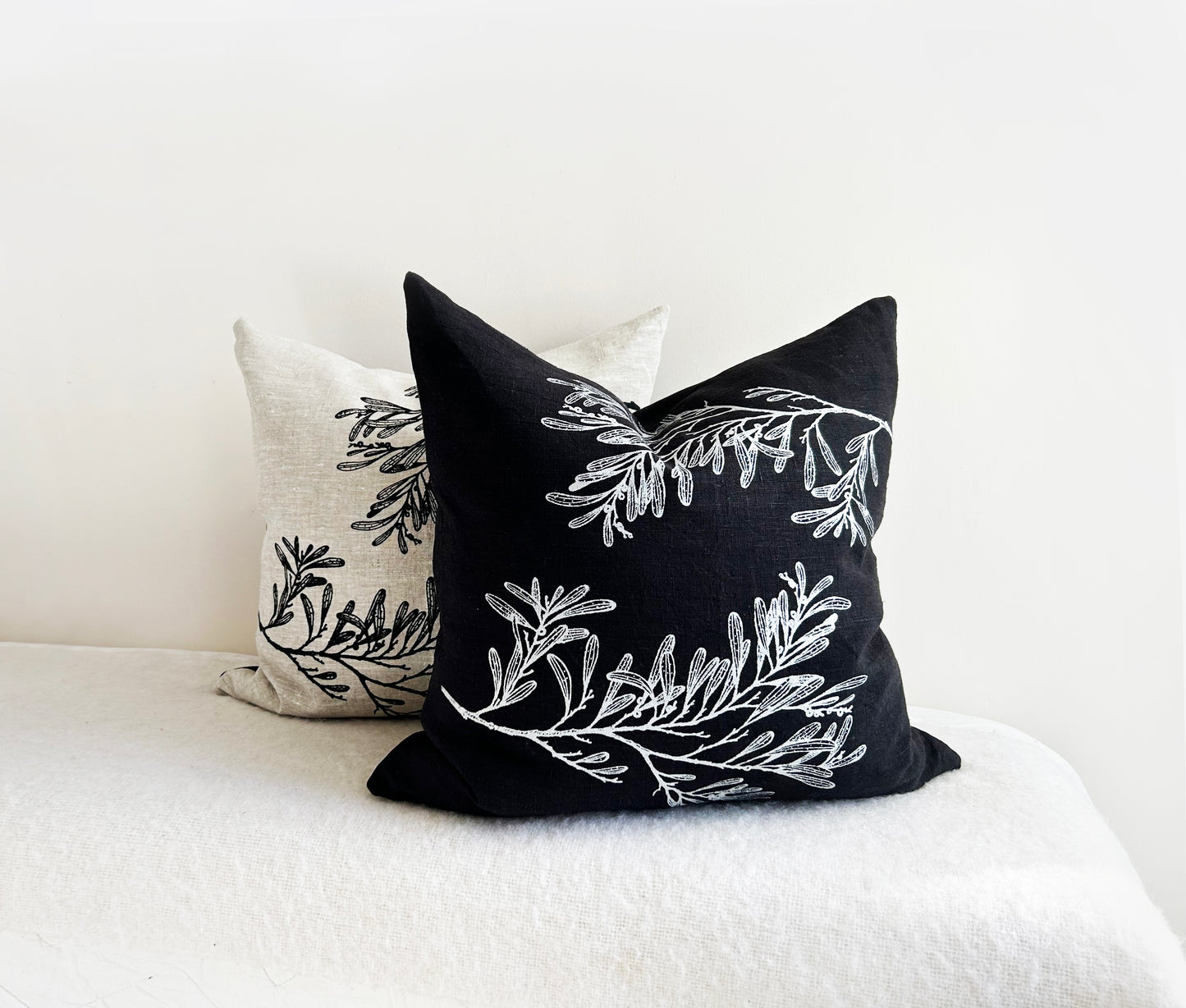 Hand printed ‘Tasmanian Blackwood’ cushion