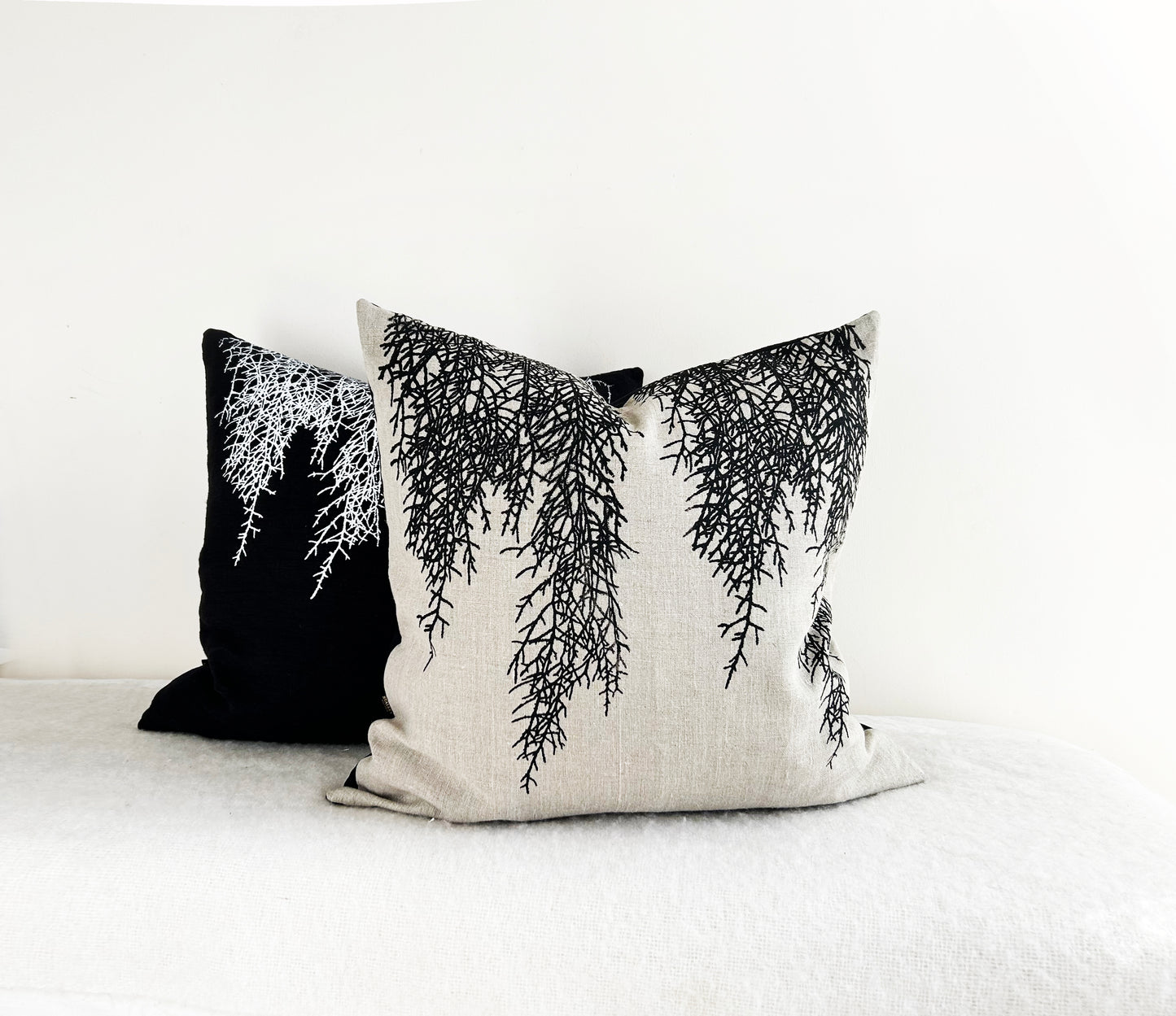 Hand printed 'Huon pine' cushion