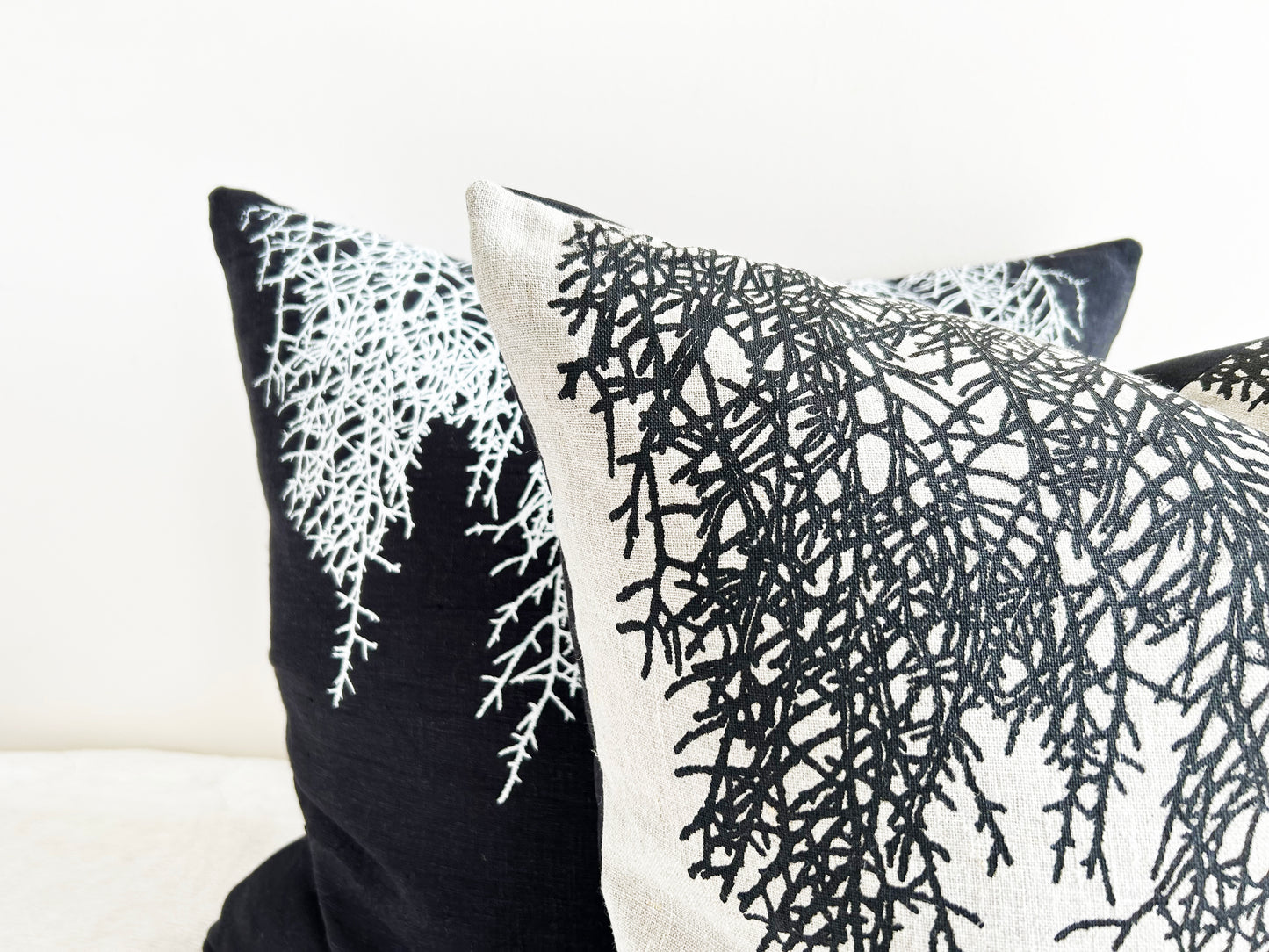 Hand printed 'Huon pine' cushion