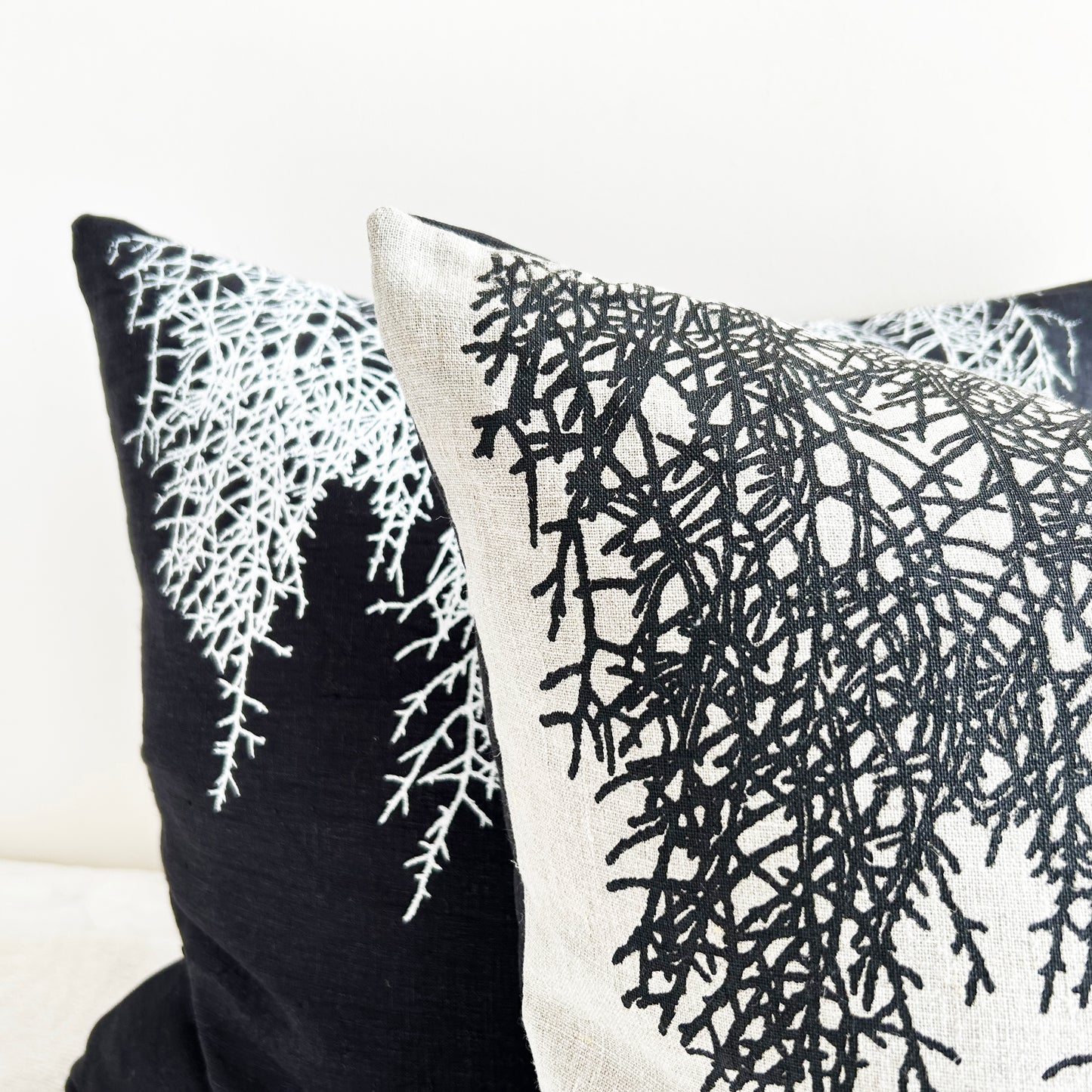 Hand printed 'Huon pine' cushion