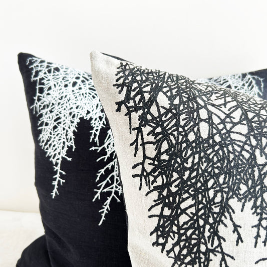 Hand printed 'Huon pine' cushion