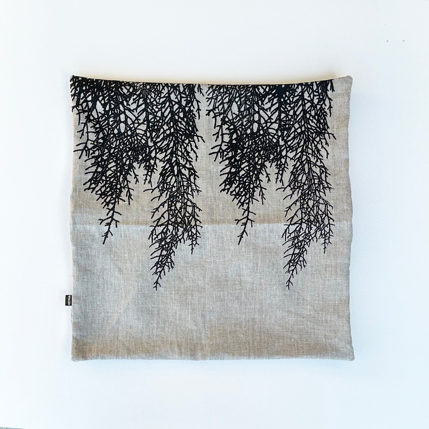 Hand printed 'Huon pine' cushion