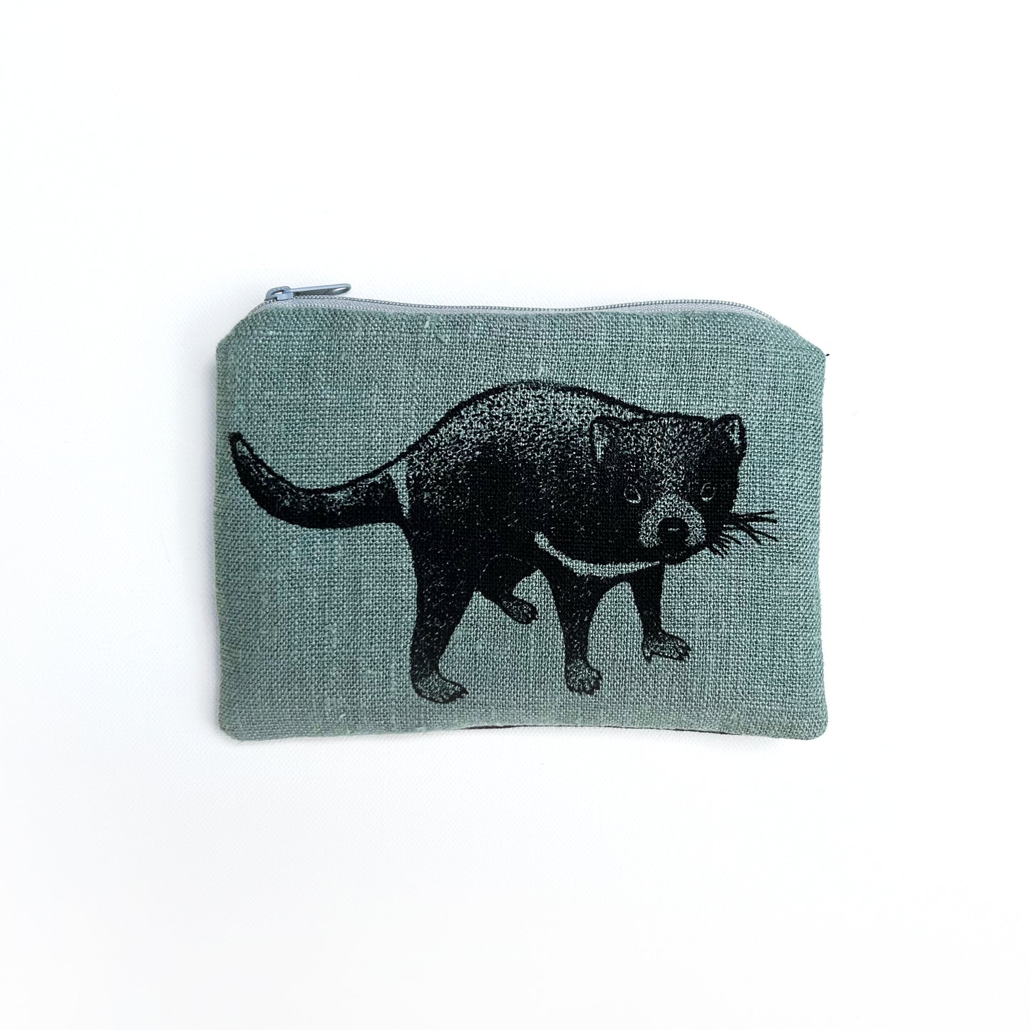 Hand printed Tasmanian devil large purse