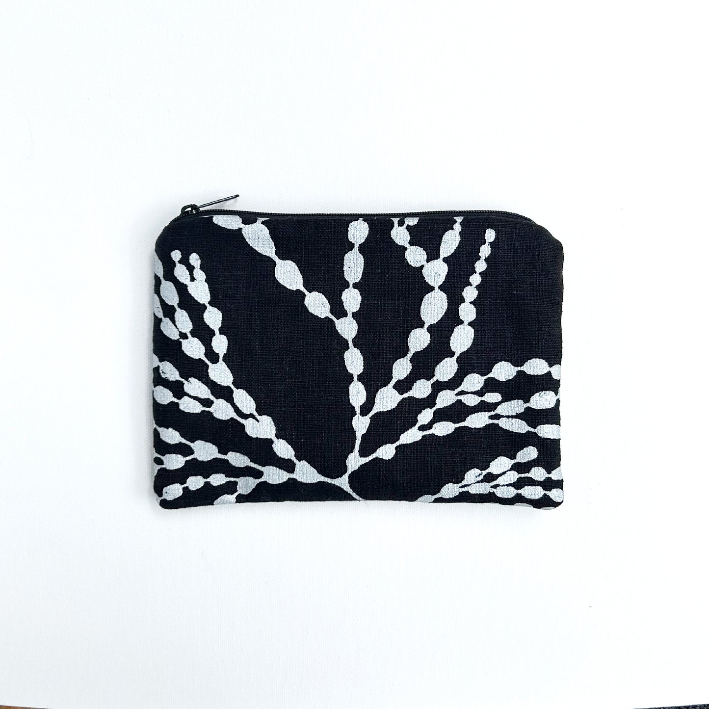 Hand printed Seaweed large purse