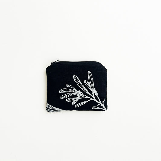 Hand printed Tasmanian blackwood coin purse