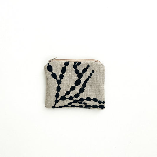 Hand printed bubbleweed coin purse