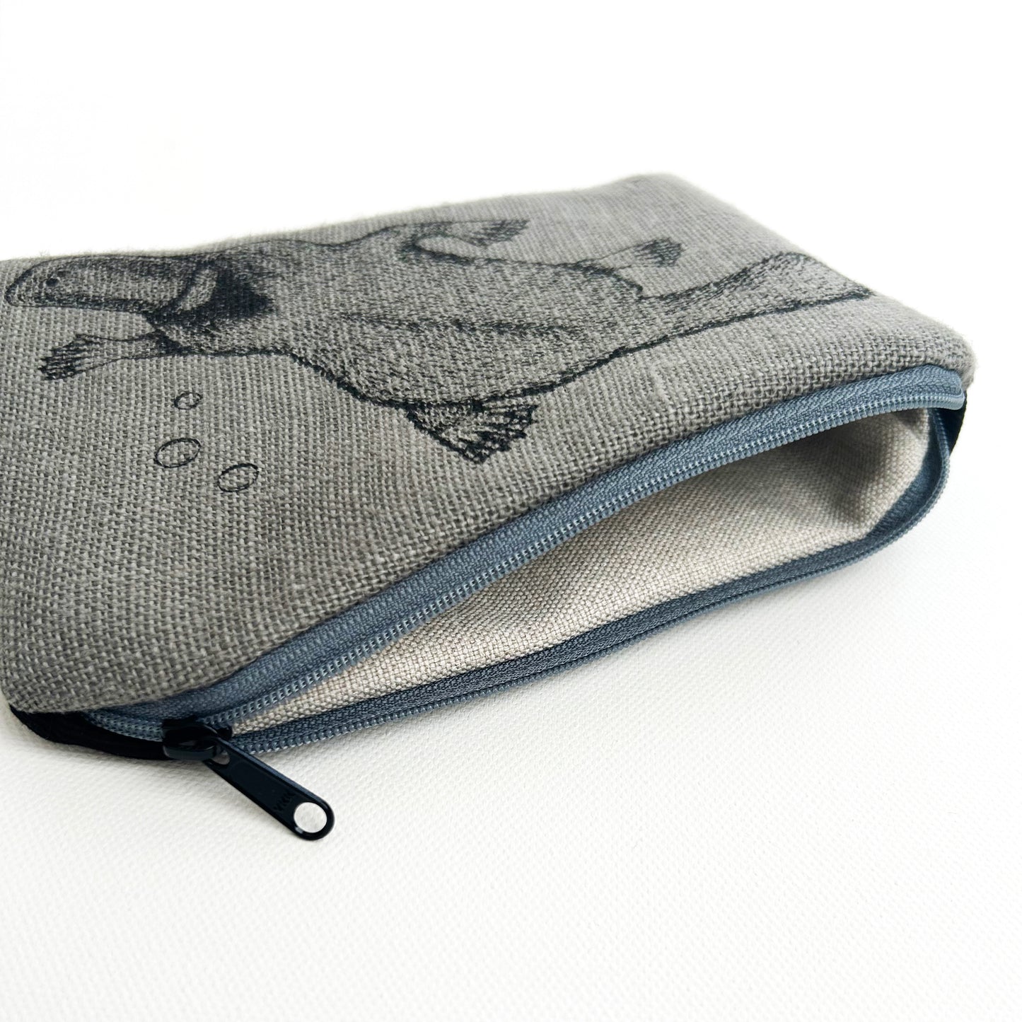 Hand printed platypus large purse