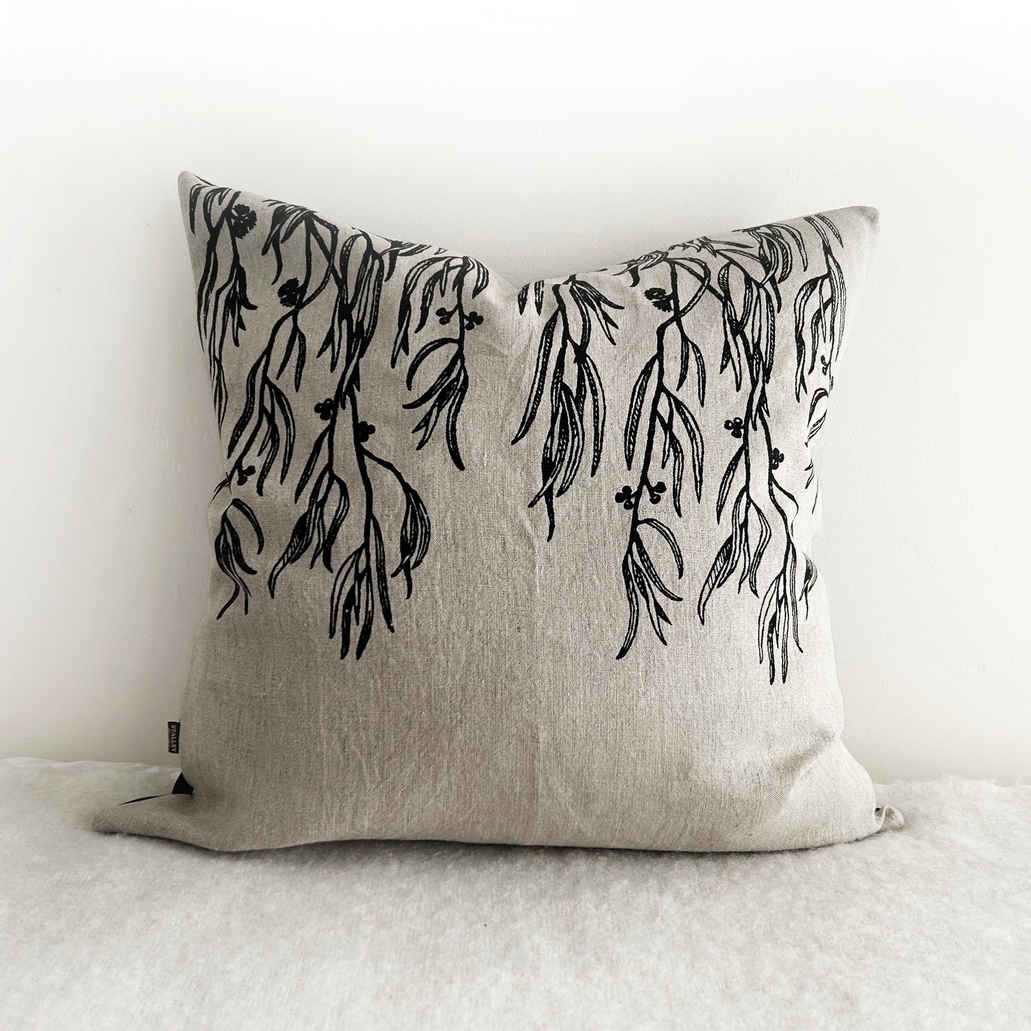 Hand printed 'Eucalyptus' cushion