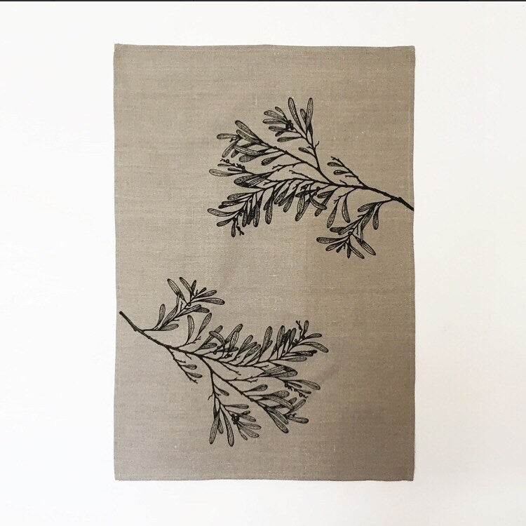 botanical print tea towel