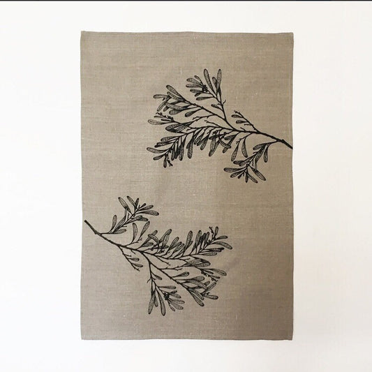 botanical print tea towel