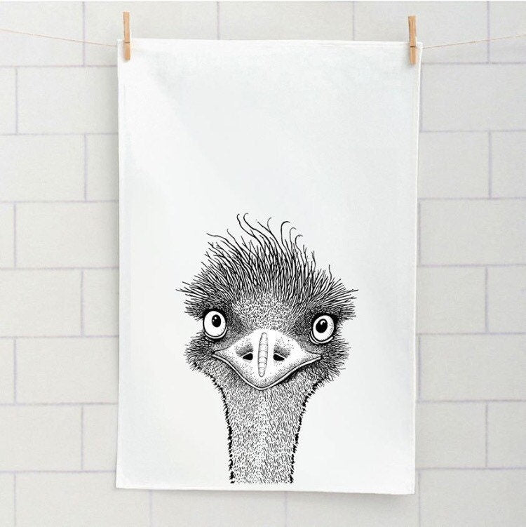 Emu tea towel