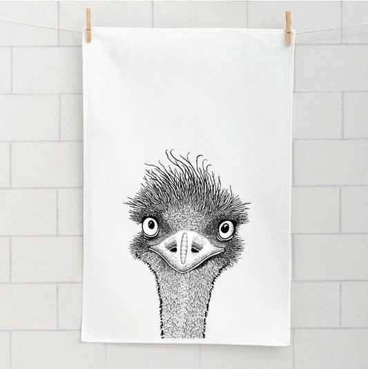 Emu tea towel